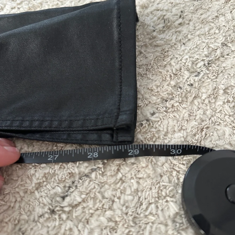 Abercrombie & Fitch 90's Slim Straight Ultra High Rise Vent Hem Black Coated - Picture 6 of 6